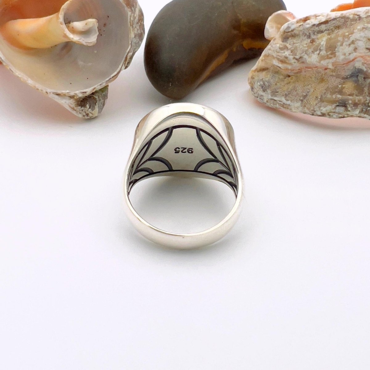 Onyx Men's Silver Ring - TryAladdin