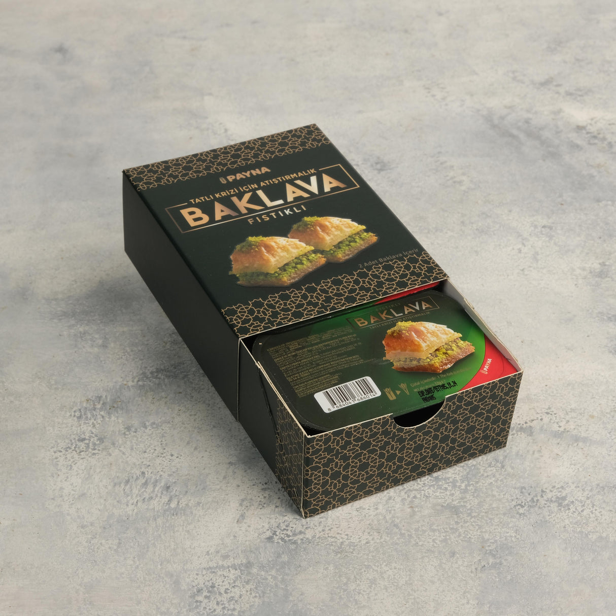 Payna | Pistacho Baklava Box - 2 Single Serve Slices (Bundle of 5 Boxes) - TryAladdin