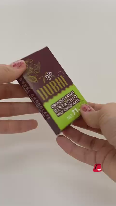 ピスタチオプラリネドバイチョコレートバー – サクサクでナッツの風味豊かなデライト 71gr