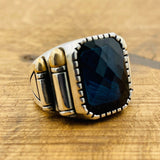 Sapphire Square Stone Men's Ring - TryAladdin