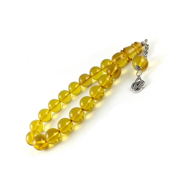 Selderesi | 17 Beads Efe Size (Small Size) Mascot Fire Amber Tasbih with Golden beads - TryAladdin