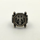 Square Black Onyx Gemstone Silver Ring - TryAladdin