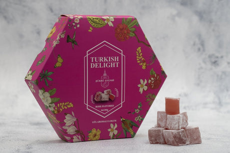 Sukru Efendi 1935 | Turkish Delight Hexagonal Box Rose Flavored - TryAladdin