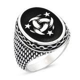 Taki | Ottoman Teskilati Mahsusa Men's Silver Ring Without Stone - TryAladdin