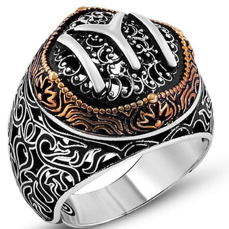 Taki | Turkish Kayi Boyu IYI Silver Men's Ring Without Stone - TryAladdin