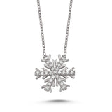 Taki | Crystal Snowflake Silver Necklace - TryAladdin