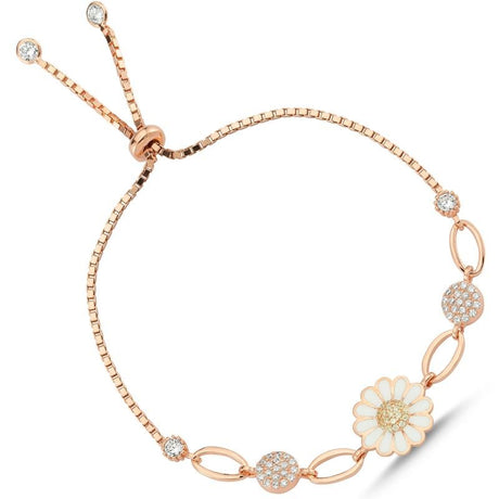 Taki | Enameled Silver Daisy Bracelet - TryAladdin