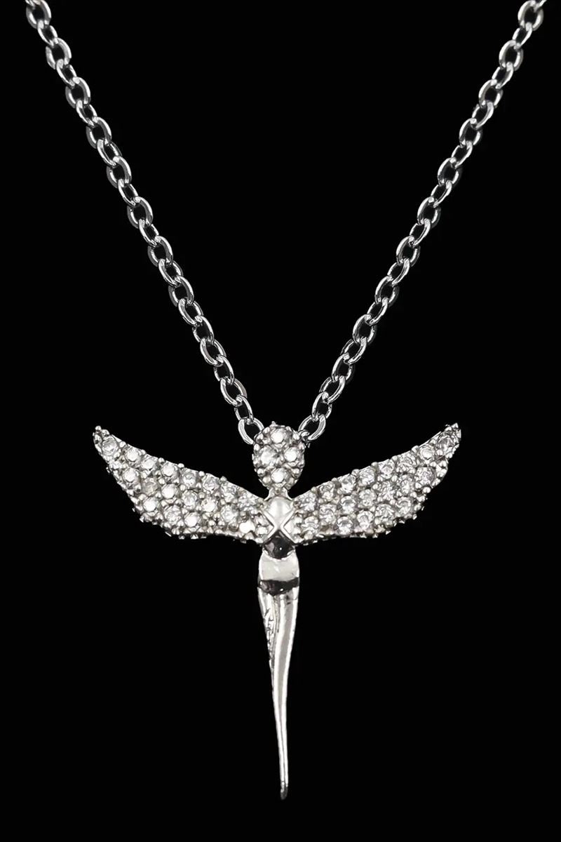 Taki | Silver Plated Zircon Stone Fairy Model Angel Necklace - TryAladdin