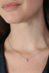 Taki | Single Stone Silver Necklace Special Gift for Wife and Lover - TryAladdin