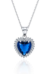 Taki | Titanic Heart of the Ocean v2 Navy Blue Sapphire Silver Necklace - TryAladdin