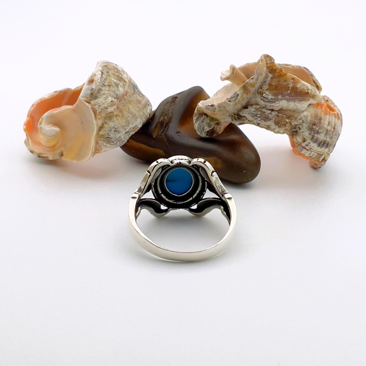 Turquoise Men's Handmade Silver Ring - TryAladdin