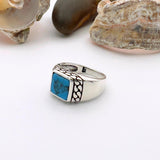 Turquoise Men's Silver Ring - TryAladdin