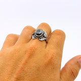 Unisex Black Onyx Stone Silver Ring - TryAladdin