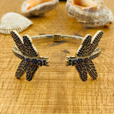 Women's Adjustable Blue Sapphire Butterfly Bracelet - TryAladdin