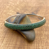 Women's Adjustable Green Emerald Bangle Bracelet - TryAladdin