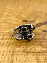 Women's Black Onyx Three Stone Ring - TryAladdin