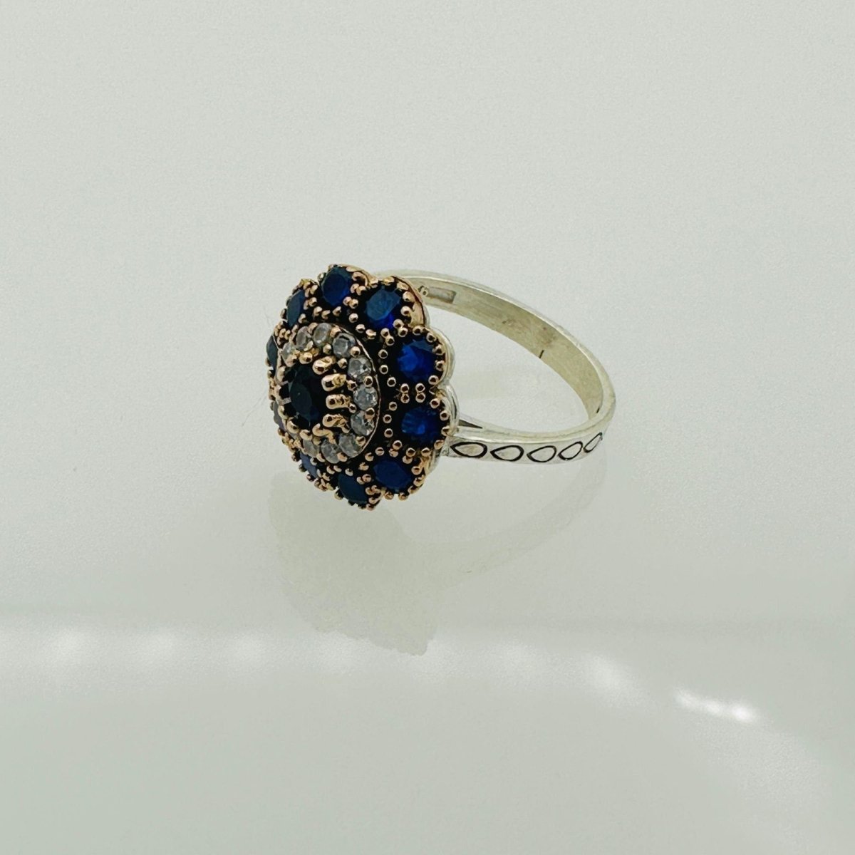 Women's Blue Sapphire Silver Ring - TryAladdin