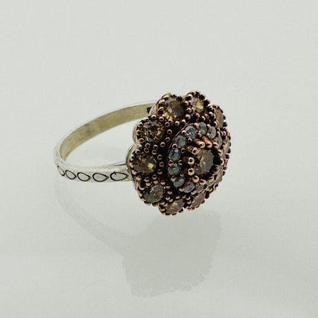 Women's Citrine Flower Design Ring - TryAladdin