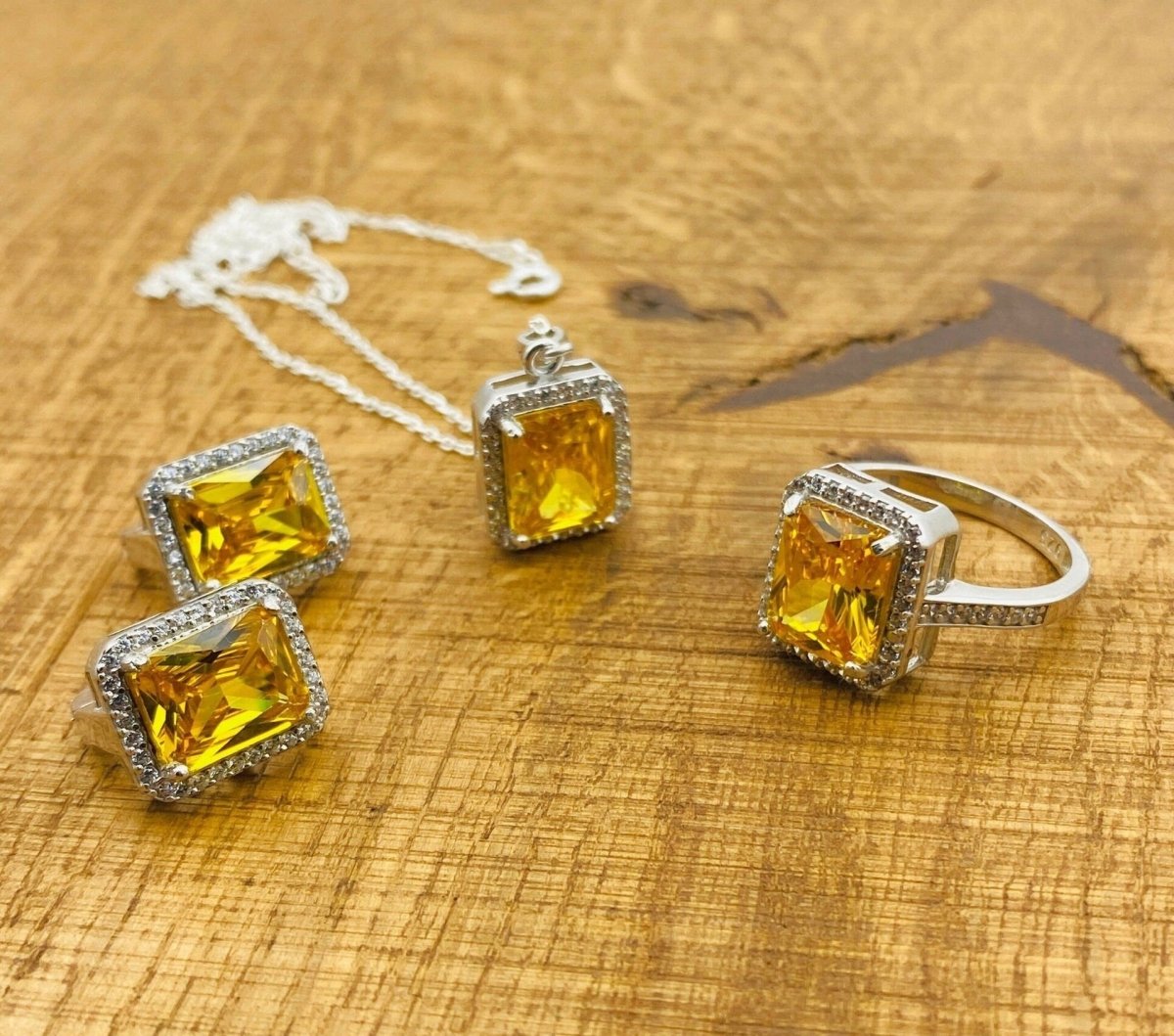 Women's Citrine Stone Jewelry Set - TryAladdin