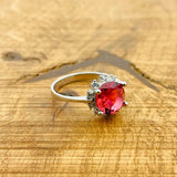 Women's Ruby Silver Ring - TryAladdin