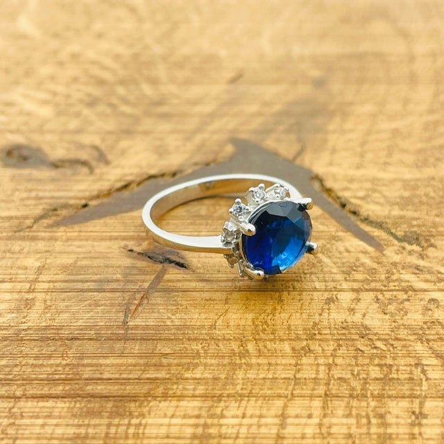 Women's Sapphire Silver Ring - TryAladdin