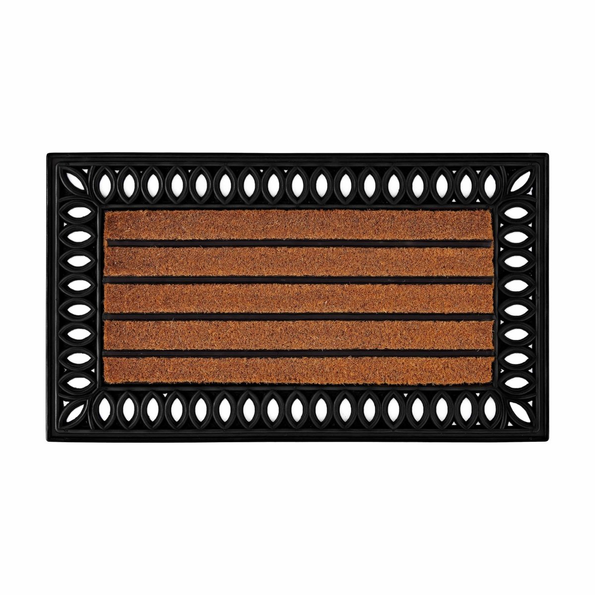 Cashmere Rug with Rubber - Edged Striped Coco Doormat - TryAladdin