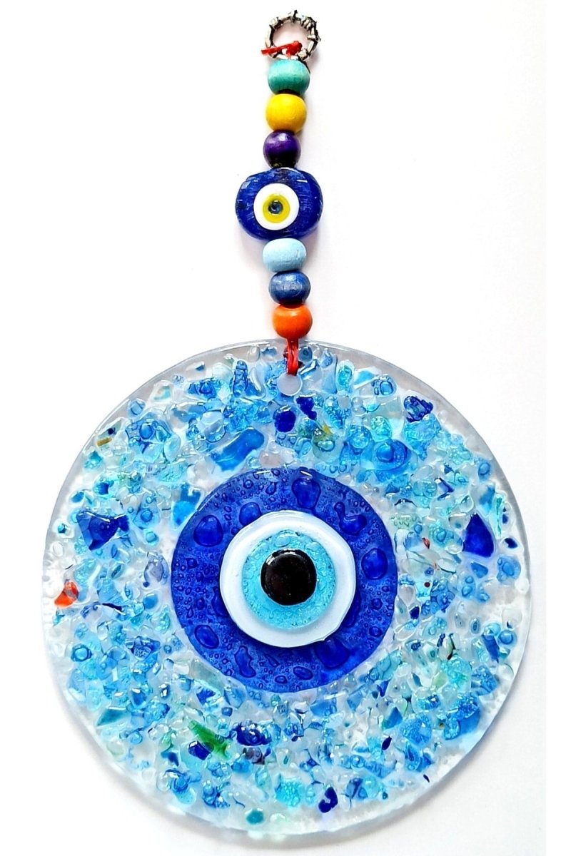 Blue Nazar Beaded Glass Patterned Wall Ornament - TryAladdin