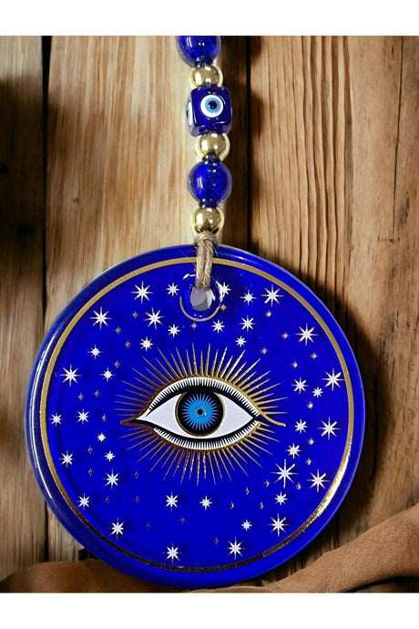 Blue Star Embroidered Eye Model Wall Ornament Nazar Bead - TryAladdin