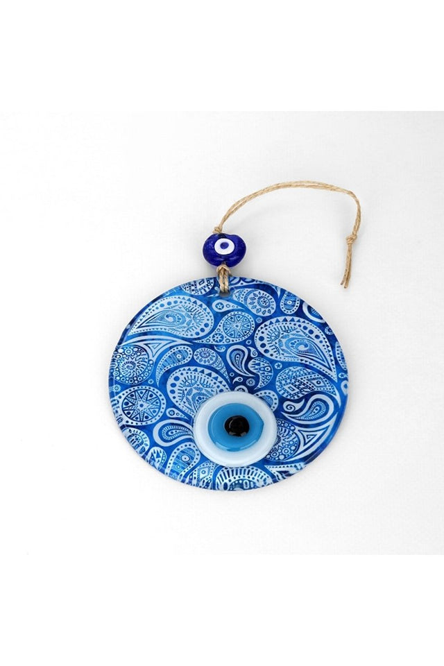 Blue White Glass with Nazar Beads - TryAladdin