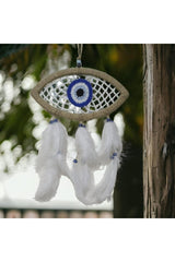 Eye Model Wall Ornament With Nazar Bead Motif Handmade - TryAladdin