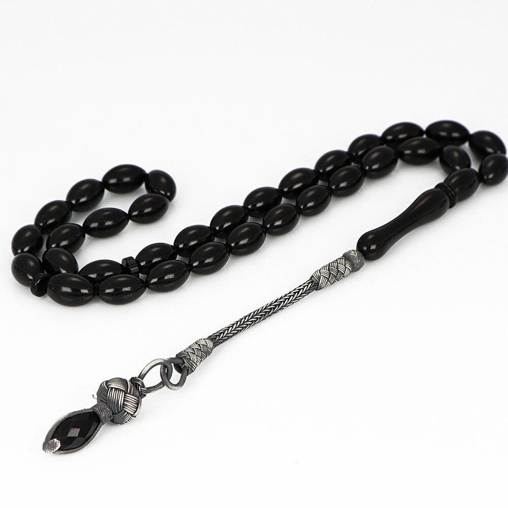 Tesbihevim | Amber Tasbih with Silver Kazaz Tassel - TryAladdin