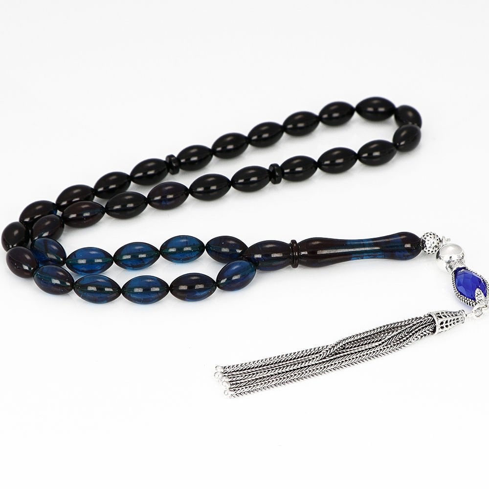 Tesbihevim | Amber Tasbih with Silver Kazaz Tassel - TryAladdin